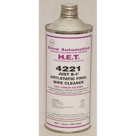 Grow Automotive ANTI-STATIC FINAL WIPE Quart 4221/04